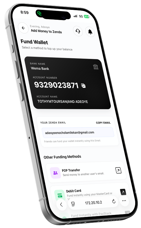 Whether you’re paying for global subscriptions with our USD virtual cards, sending money via email, or settling local utility bills, Zenda makes it effortless. High-speed bank transfers and discounted gift cards all in one secure place.